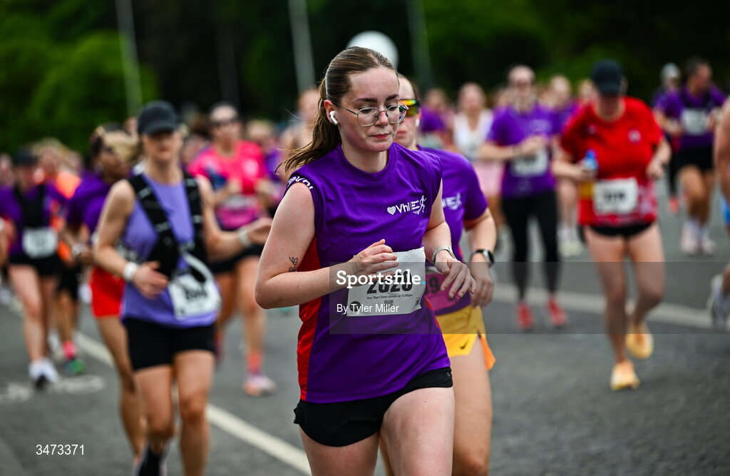 31 May 2026; Participants during the 2026 Vhi Women’s Mini Marathon. Almost 30,000 women from all over the country took to the streets of Dublin to run, walk and jog the 10km route, raising much needed funds for hundreds of charities around the country. www.vhiwomensminimarathon.ie. Photo by Tyler Miller/Sportsfile
