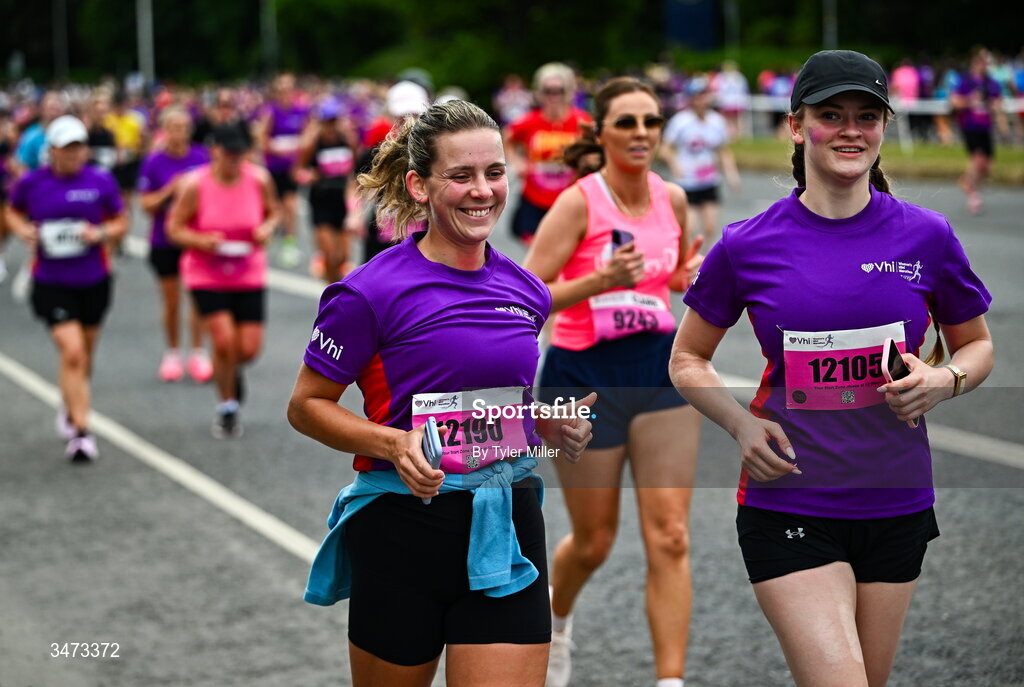 31 May 2026; Participants during the 2026 Vhi Women’s Mini Marathon. Almost 30,000 women from all over the country took to the streets of Dublin to run, walk and jog the 10km route, raising much needed funds for hundreds of charities around the country. www.vhiwomensminimarathon.ie. Photo by Tyler Miller/Sportsfile