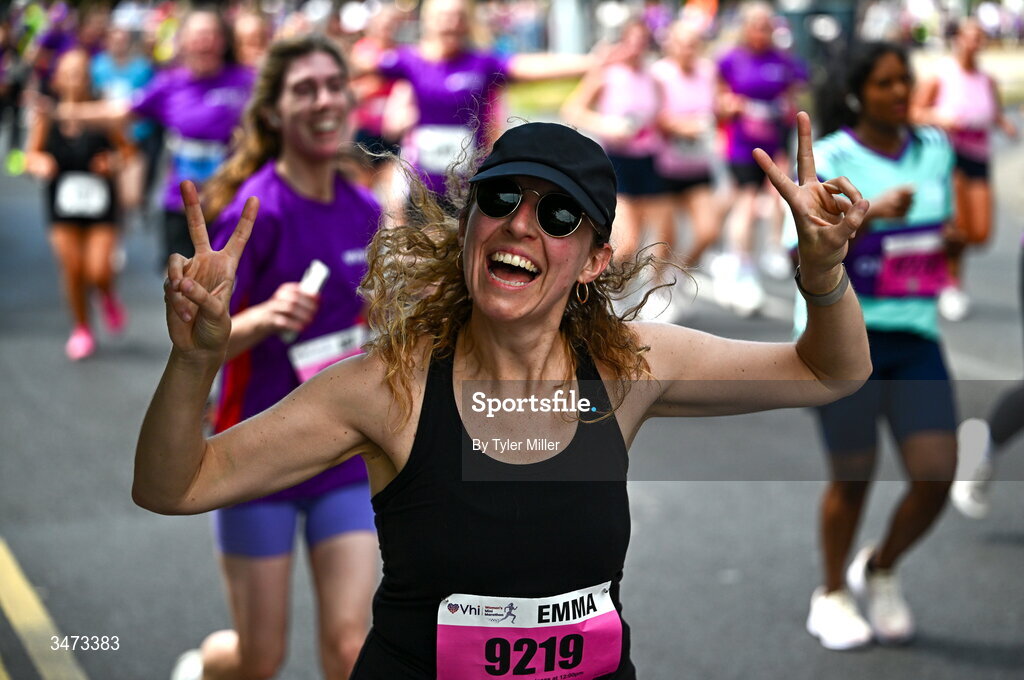 31 May 2026; Participants during the 2026 Vhi Women’s Mini Marathon. Almost 30,000 women from all over the country took to the streets of Dublin to run, walk and jog the 10km route, raising much needed funds for hundreds of charities around the country. www.vhiwomensminimarathon.ie. Photo by Tyler Miller/Sportsfile