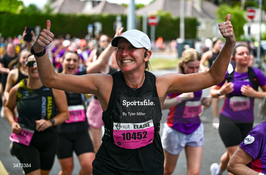 31 May 2026; Participants during the 2026 Vhi Women’s Mini Marathon. Almost 30,000 women from all over the country took to the streets of Dublin to run, walk and jog the 10km route, raising much needed funds for hundreds of charities around the country. www.vhiwomensminimarathon.ie. Photo by Tyler Miller/Sportsfile