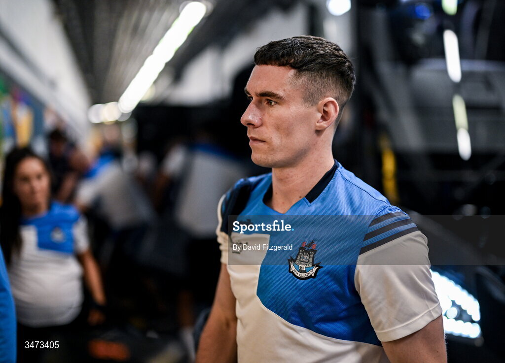 31 May 2026; Lee Gannon of Dublin arrives before the GAA Football All-Ireland Senior Championship Round 1 match between Dublin and Louth at Croke Park in Dublin. Photo by David Fitzgerald/Sportsfile