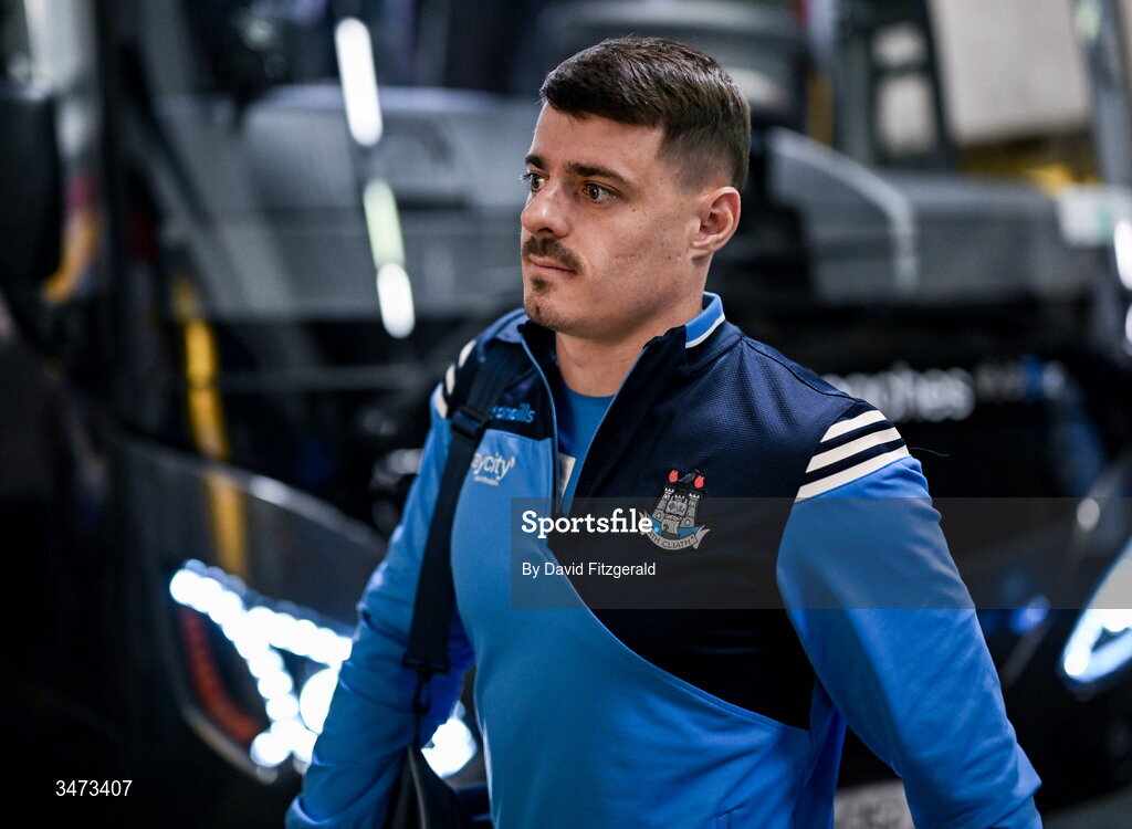31 May 2026; Brian Howard of Dublin arrives before the GAA Football All-Ireland Senior Championship Round 1 match between Dublin and Louth at Croke Park in Dublin. Photo by David Fitzgerald/Sportsfile