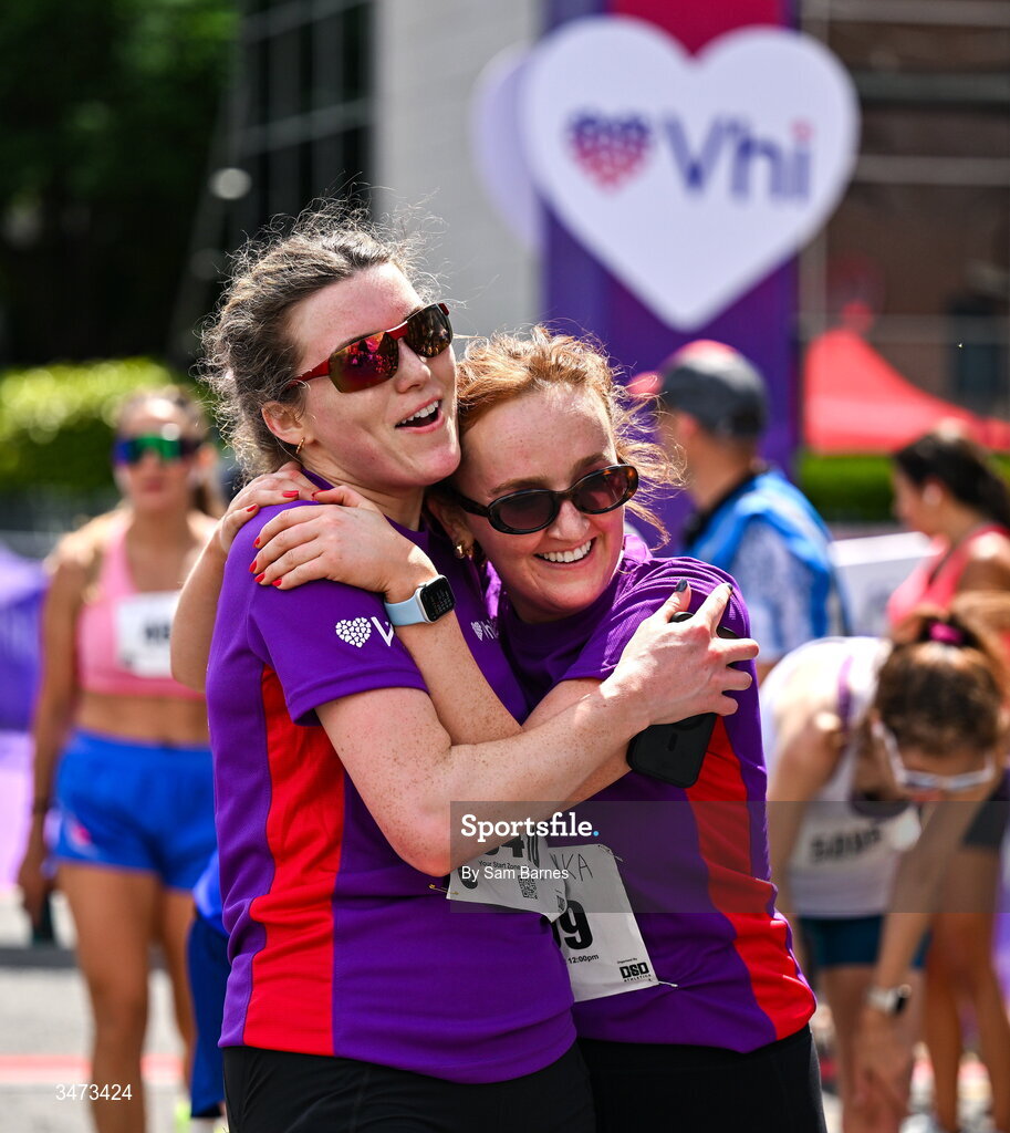 31 May 2026; Participants during the 2026 Vhi Women’s Mini Marathon. Almost 30,000 women from all over the country took to the streets of Dublin to run, walk and jog the 10km route, raising much needed funds for hundreds of charities around the country. www.vhiwomensminimarathon.ie. Photo by Sam Barnes/Sportsfile