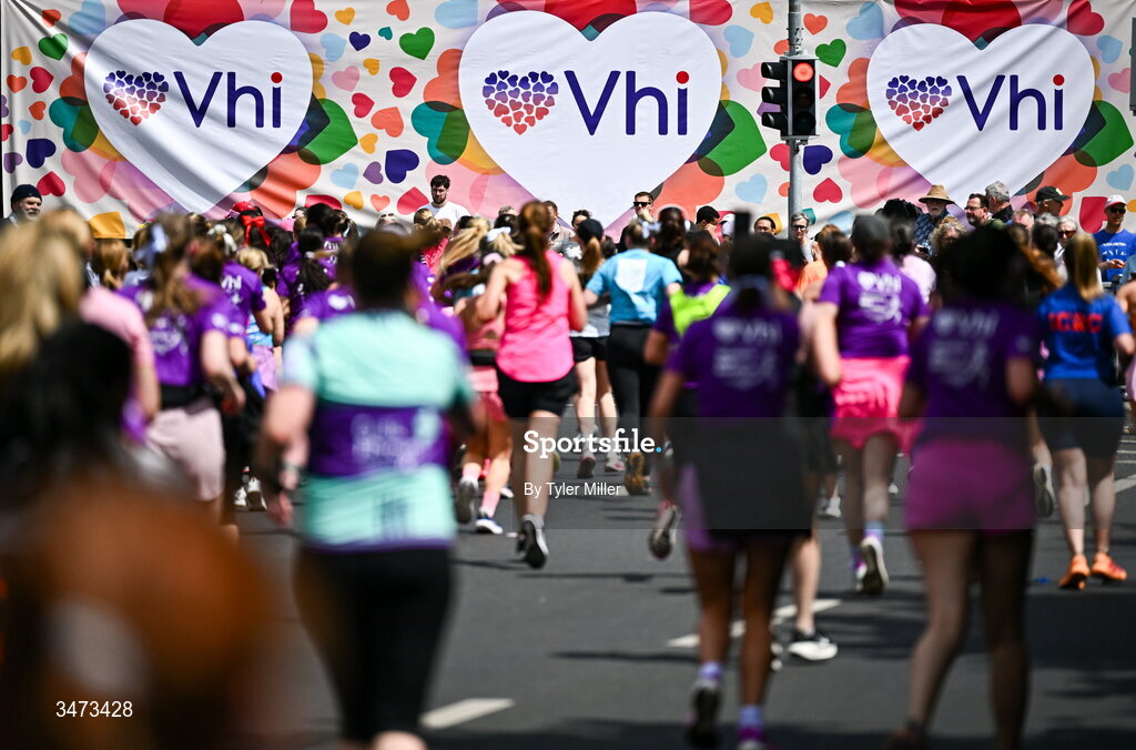 31 May 2026; Participants during the 2026 Vhi Women’s Mini Marathon. Almost 30,000 women from all over the country took to the streets of Dublin to run, walk and jog the 10km route, raising much needed funds for hundreds of charities around the country. www.vhiwomensminimarathon.ie. Photo by Tyler Miller/Sportsfile