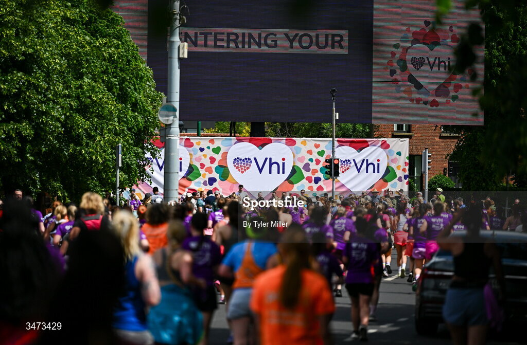 31 May 2026; Participants during the 2026 Vhi Women’s Mini Marathon. Almost 30,000 women from all over the country took to the streets of Dublin to run, walk and jog the 10km route, raising much needed funds for hundreds of charities around the country. www.vhiwomensminimarathon.ie. Photo by Tyler Miller/Sportsfile