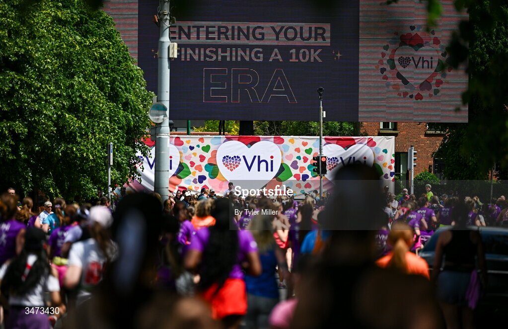 31 May 2026; Participants during the 2026 Vhi Women’s Mini Marathon. Almost 30,000 women from all over the country took to the streets of Dublin to run, walk and jog the 10km route, raising much needed funds for hundreds of charities around the country. www.vhiwomensminimarathon.ie. Photo by Tyler Miller/Sportsfile