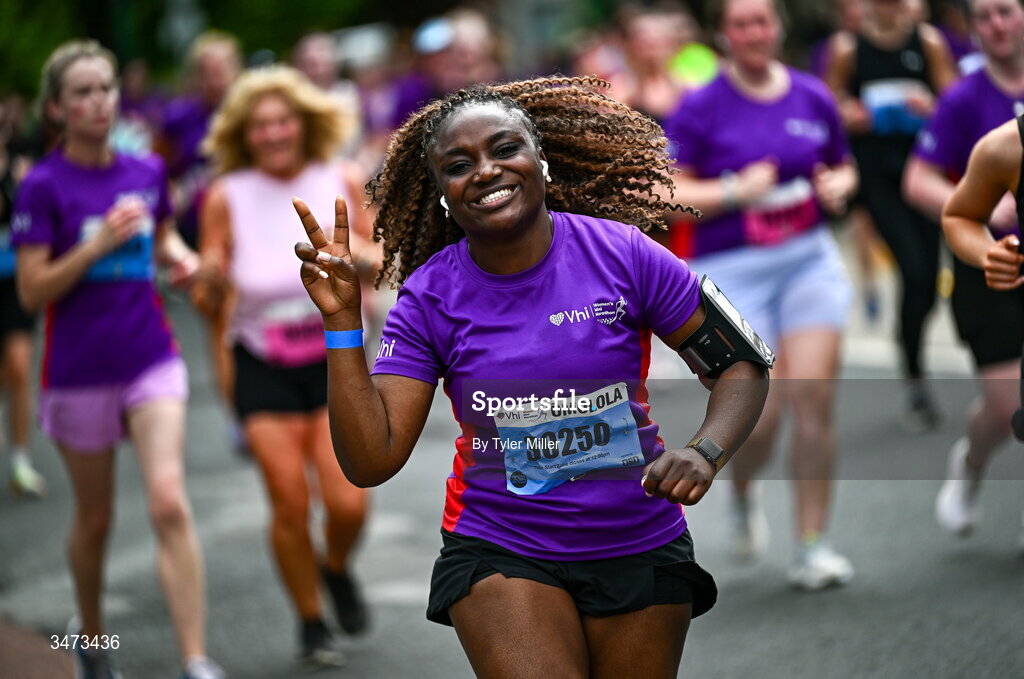 31 May 2026; Participants during the 2026 Vhi Women’s Mini Marathon. Almost 30,000 women from all over the country took to the streets of Dublin to run, walk and jog the 10km route, raising much needed funds for hundreds of charities around the country. www.vhiwomensminimarathon.ie. Photo by Tyler Miller/Sportsfile