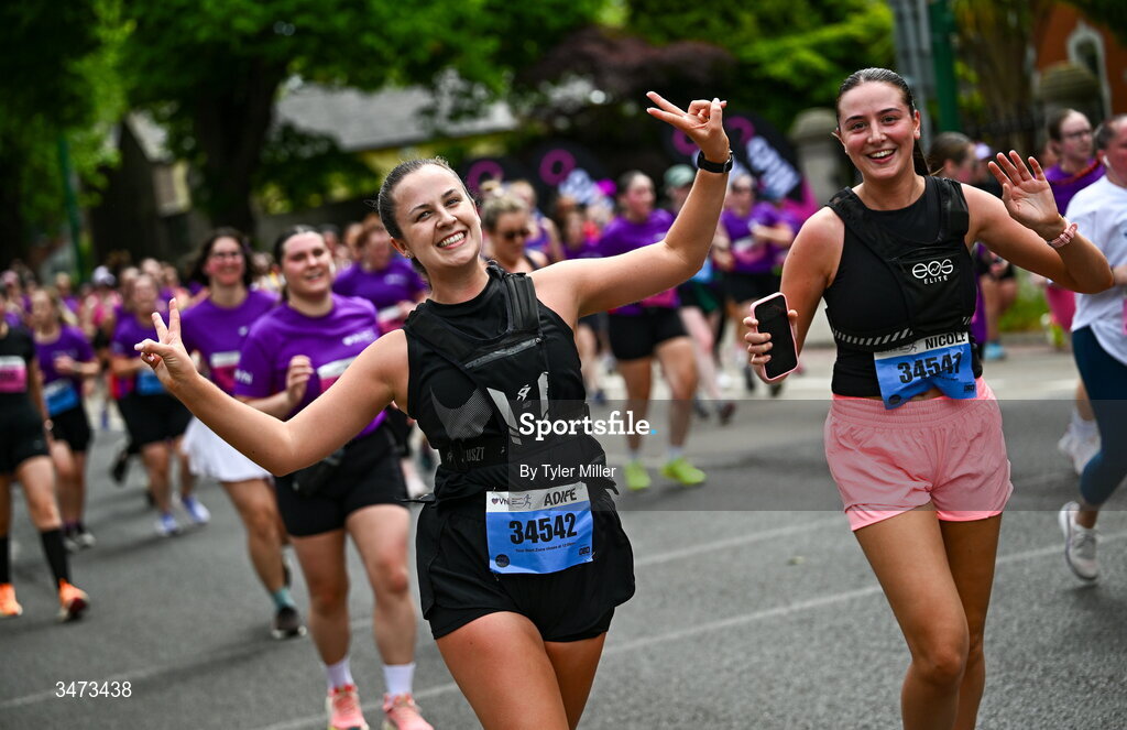 31 May 2026; Participants during the 2026 Vhi Women’s Mini Marathon. Almost 30,000 women from all over the country took to the streets of Dublin to run, walk and jog the 10km route, raising much needed funds for hundreds of charities around the country. www.vhiwomensminimarathon.ie. Photo by Tyler Miller/Sportsfile