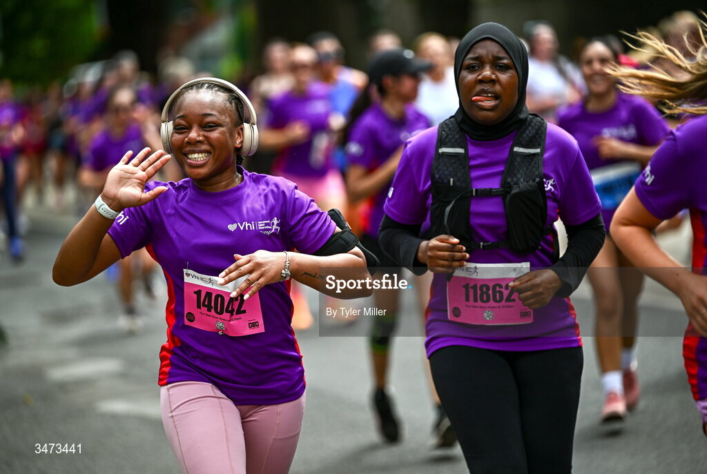 31 May 2026; Participants during the 2026 Vhi Women’s Mini Marathon. Almost 30,000 women from all over the country took to the streets of Dublin to run, walk and jog the 10km route, raising much needed funds for hundreds of charities around the country. www.vhiwomensminimarathon.ie. Photo by Tyler Miller/Sportsfile