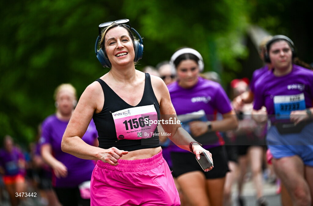 31 May 2026; Participants during the 2026 Vhi Women’s Mini Marathon. Almost 30,000 women from all over the country took to the streets of Dublin to run, walk and jog the 10km route, raising much needed funds for hundreds of charities around the country. www.vhiwomensminimarathon.ie. Photo by Tyler Miller/Sportsfile