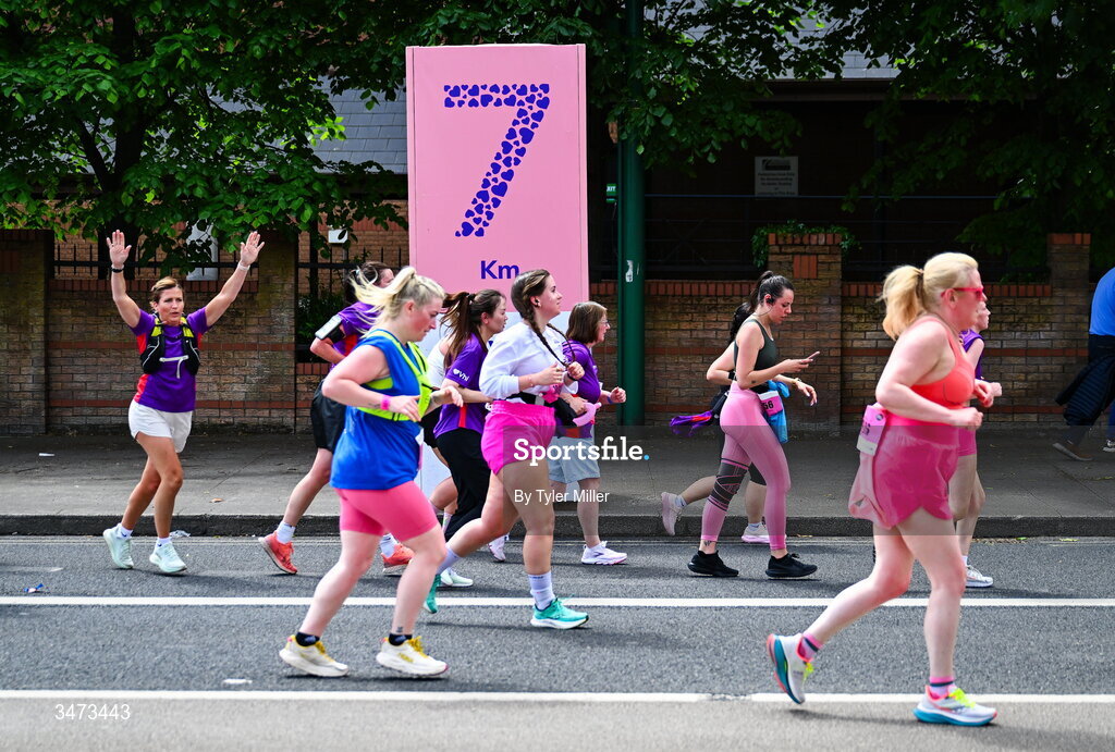 31 May 2026; Participants during the 2026 Vhi Women’s Mini Marathon. Almost 30,000 women from all over the country took to the streets of Dublin to run, walk and jog the 10km route, raising much needed funds for hundreds of charities around the country. www.vhiwomensminimarathon.ie. Photo by Tyler Miller/Sportsfile