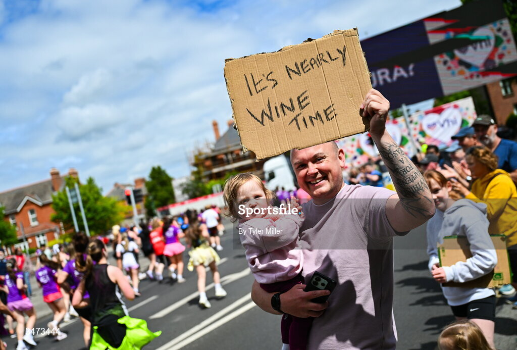 31 May 2026; Participants during the 2026 Vhi Women’s Mini Marathon. Almost 30,000 women from all over the country took to the streets of Dublin to run, walk and jog the 10km route, raising much needed funds for hundreds of charities around the country. www.vhiwomensminimarathon.ie. Photo by Tyler Miller/Sportsfile