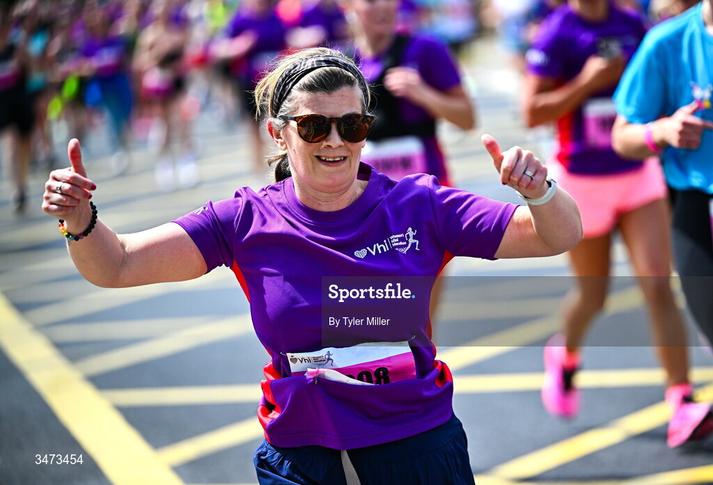31 May 2026; Participants during the 2026 Vhi Women’s Mini Marathon. Almost 30,000 women from all over the country took to the streets of Dublin to run, walk and jog the 10km route, raising much needed funds for hundreds of charities around the country. www.vhiwomensminimarathon.ie. Photo by Tyler Miller/Sportsfile