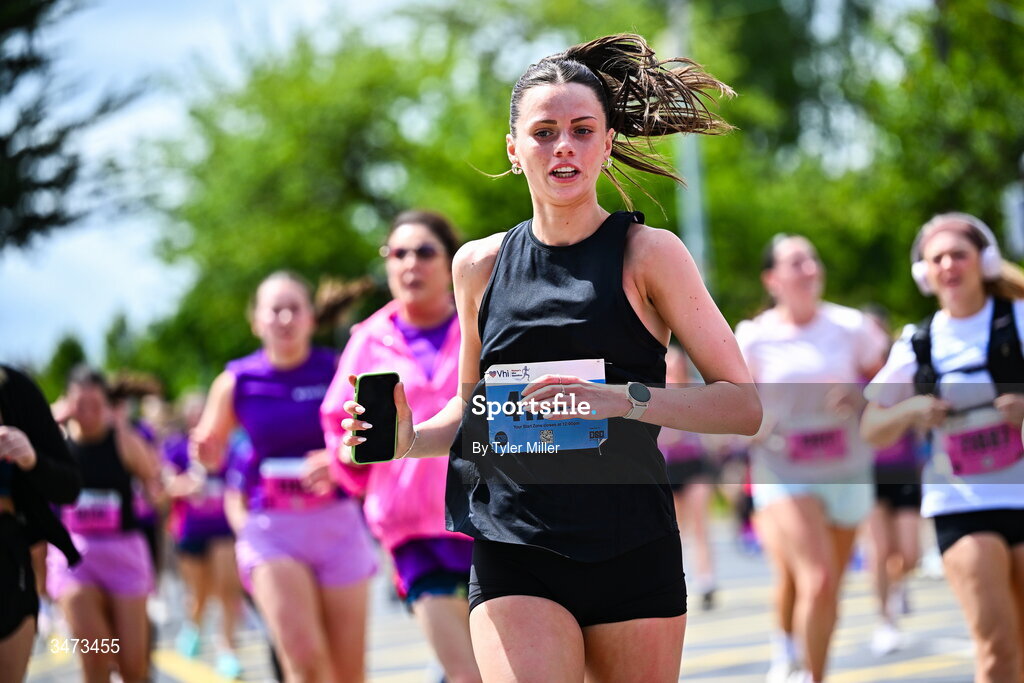 31 May 2026; Participants during the 2026 Vhi Women’s Mini Marathon. Almost 30,000 women from all over the country took to the streets of Dublin to run, walk and jog the 10km route, raising much needed funds for hundreds of charities around the country. www.vhiwomensminimarathon.ie. Photo by Tyler Miller/Sportsfile