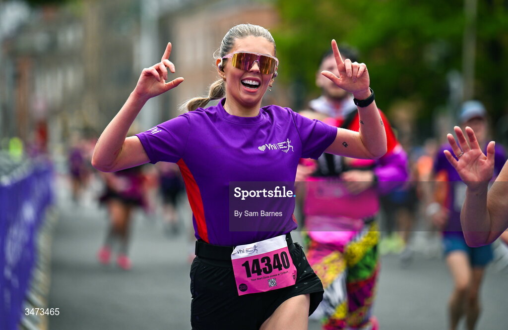 31 May 2026; Participants during the 2026 Vhi Women’s Mini Marathon. Almost 30,000 women from all over the country took to the streets of Dublin to run, walk and jog the 10km route, raising much needed funds for hundreds of charities around the country. www.vhiwomensminimarathon.ie. Photo by Sam Barnes/Sportsfile