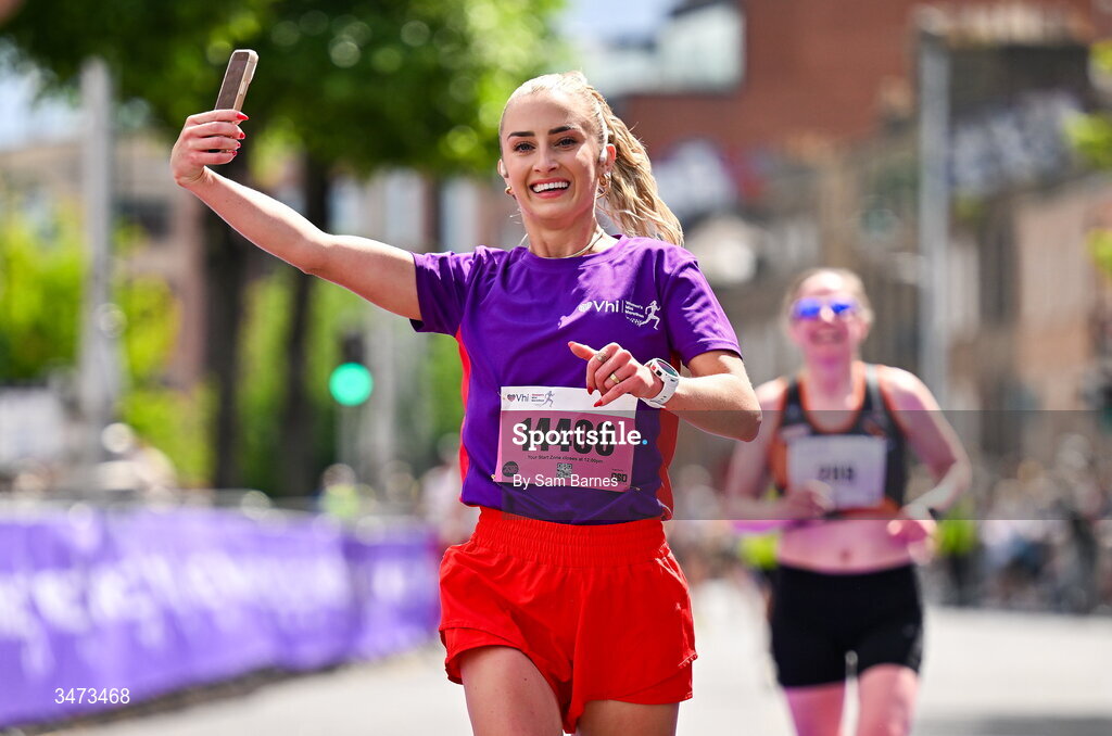 31 May 2026; VHI ambassador Nathalie Lennon during the 2026 Vhi Women’s Mini Marathon. Almost 30,000 women from all over the country took to the streets of Dublin to run, walk and jog the 10km route, raising much needed funds for hundreds of charities around the country. www.vhiwomensminimarathon.ie. Photo by Sam Barnes/Sportsfile