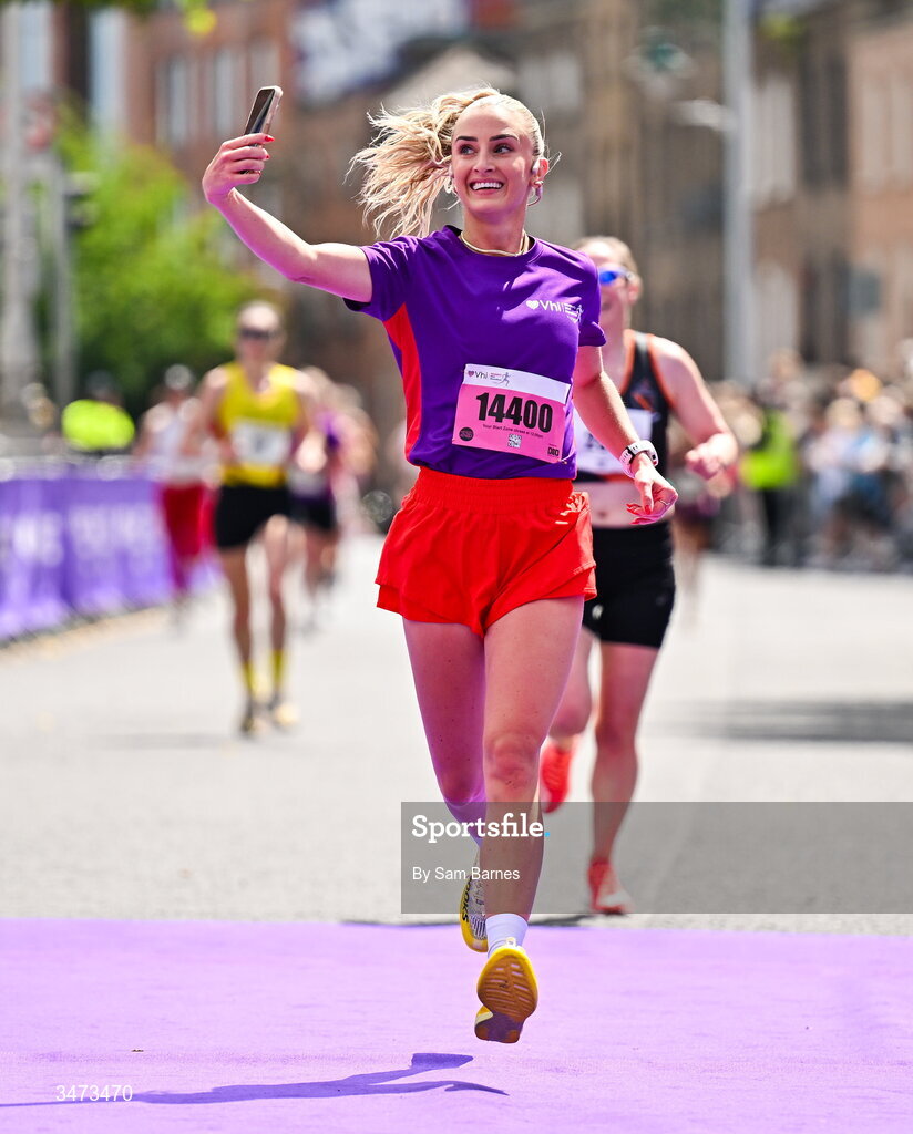 31 May 2026; VHI ambassador Nathalie Lennon during the 2026 Vhi Women’s Mini Marathon. Almost 30,000 women from all over the country took to the streets of Dublin to run, walk and jog the 10km route, raising much needed funds for hundreds of charities around the country. www.vhiwomensminimarathon.ie. Photo by Sam Barnes/Sportsfile