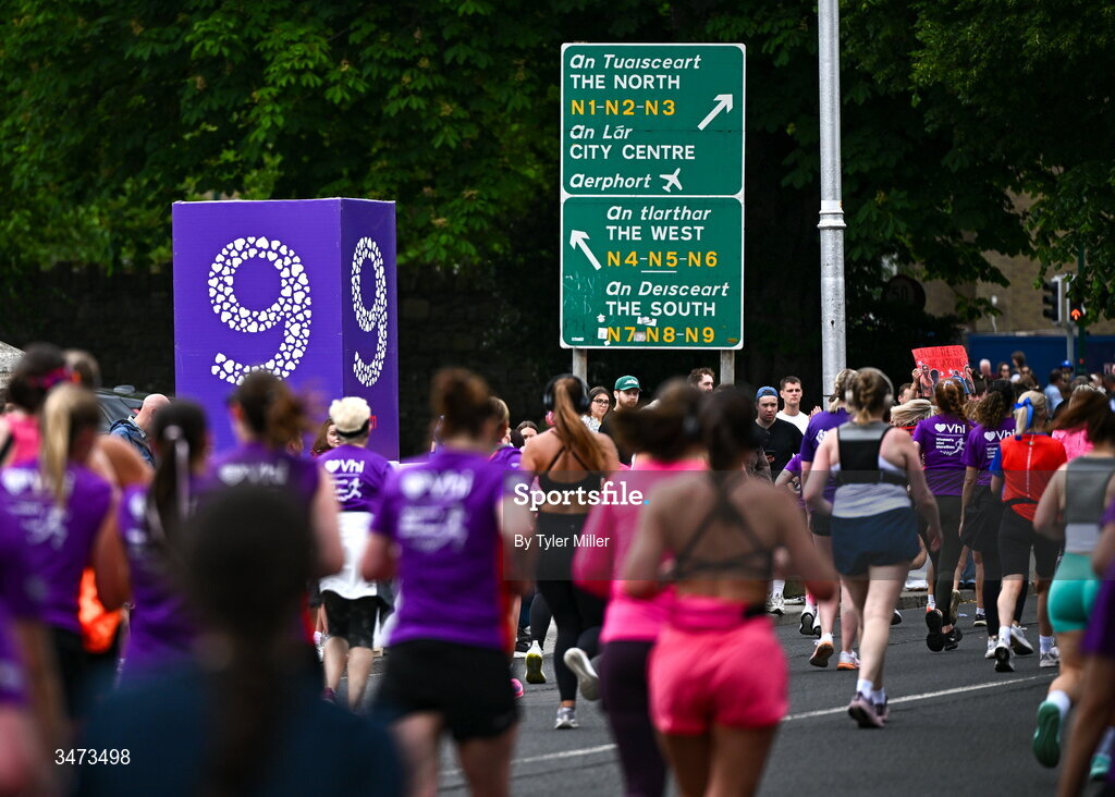 31 May 2026; Participants during the 2026 Vhi Women’s Mini Marathon. Almost 30,000 women from all over the country took to the streets of Dublin to run, walk and jog the 10km route, raising much needed funds for hundreds of charities around the country. www.vhiwomensminimarathon.ie. Photo by Tyler Miller/Sportsfile