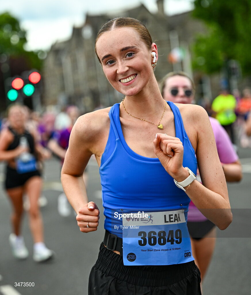 31 May 2026; Participants during the 2026 Vhi Women’s Mini Marathon. Almost 30,000 women from all over the country took to the streets of Dublin to run, walk and jog the 10km route, raising much needed funds for hundreds of charities around the country. www.vhiwomensminimarathon.ie. Photo by Tyler Miller/Sportsfile