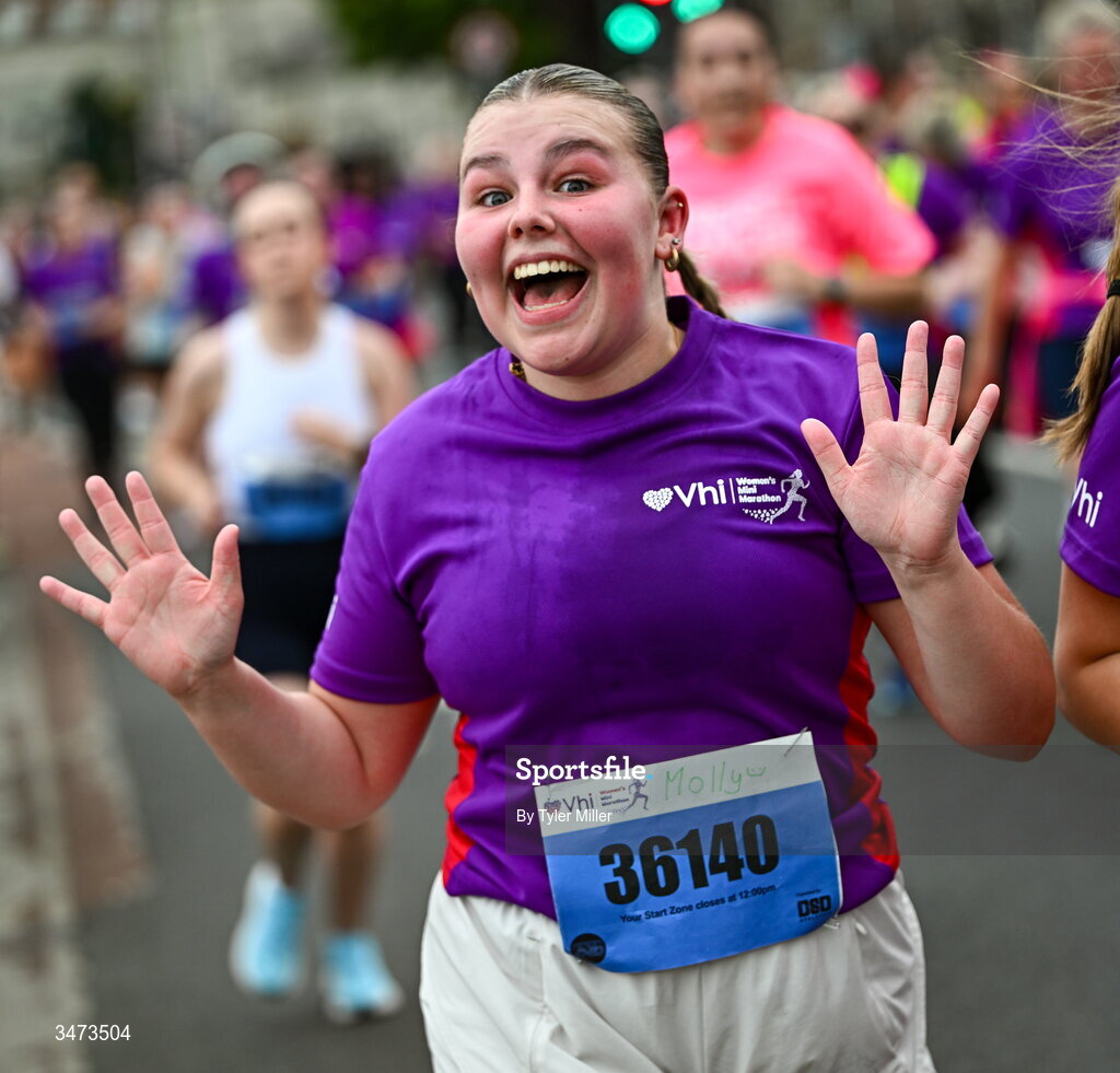 31 May 2026; Participants during the 2026 Vhi Women’s Mini Marathon. Almost 30,000 women from all over the country took to the streets of Dublin to run, walk and jog the 10km route, raising much needed funds for hundreds of charities around the country. www.vhiwomensminimarathon.ie. Photo by Tyler Miller/Sportsfile