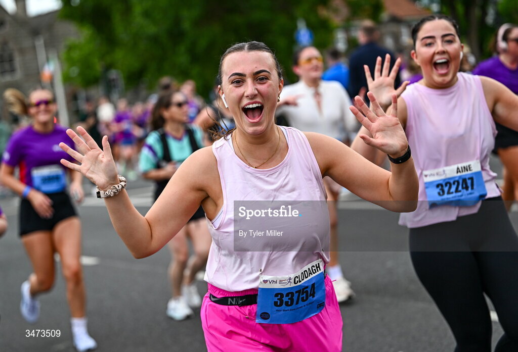 31 May 2026; Participants during the 2026 Vhi Women’s Mini Marathon. Almost 30,000 women from all over the country took to the streets of Dublin to run, walk and jog the 10km route, raising much needed funds for hundreds of charities around the country. www.vhiwomensminimarathon.ie. Photo by Tyler Miller/Sportsfile