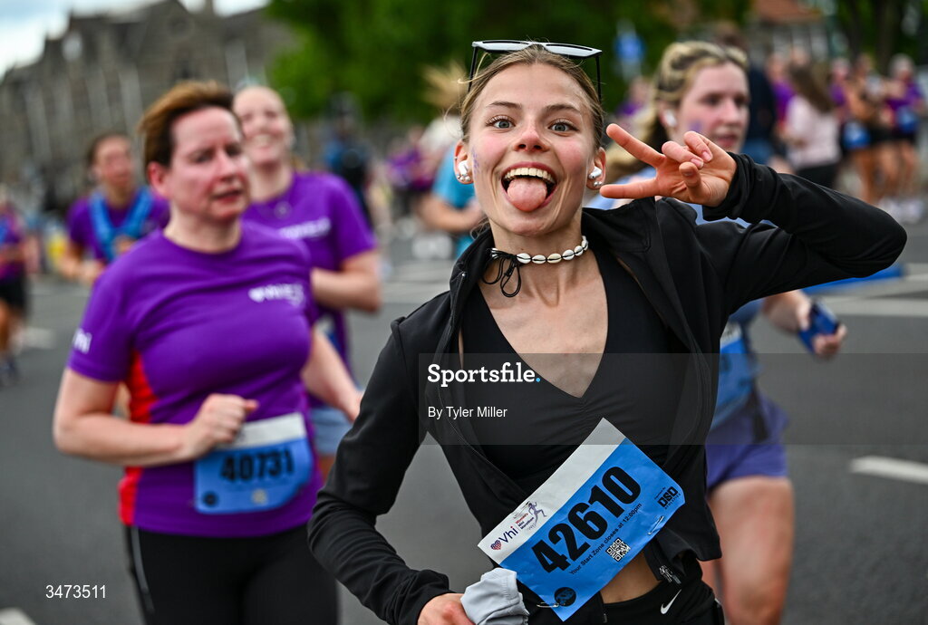 31 May 2026; Participants during the 2026 Vhi Women’s Mini Marathon. Almost 30,000 women from all over the country took to the streets of Dublin to run, walk and jog the 10km route, raising much needed funds for hundreds of charities around the country. www.vhiwomensminimarathon.ie. Photo by Tyler Miller/Sportsfile