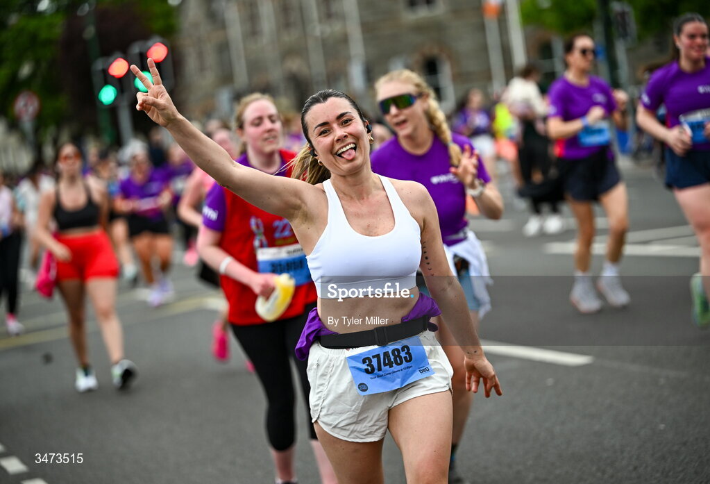 31 May 2026; Participants during the 2026 Vhi Women’s Mini Marathon. Almost 30,000 women from all over the country took to the streets of Dublin to run, walk and jog the 10km route, raising much needed funds for hundreds of charities around the country. www.vhiwomensminimarathon.ie. Photo by Tyler Miller/Sportsfile