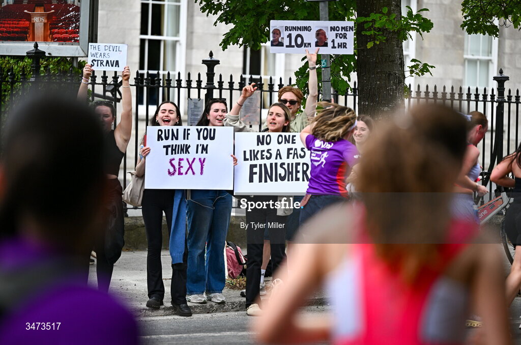 31 May 2026; Participants during the 2026 Vhi Women’s Mini Marathon. Almost 30,000 women from all over the country took to the streets of Dublin to run, walk and jog the 10km route, raising much needed funds for hundreds of charities around the country. www.vhiwomensminimarathon.ie. Photo by Tyler Miller/Sportsfile