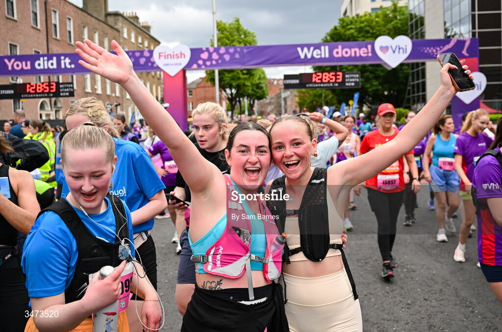 31 May 2026; Participants during the 2026 Vhi Women’s Mini Marathon. Almost 30,000 women from all over the country took to the streets of Dublin to run, walk and jog the 10km route, raising much needed funds for hundreds of charities around the country. www.vhiwomensminimarathon.ie. Photo by Sam Barnes/Sportsfile