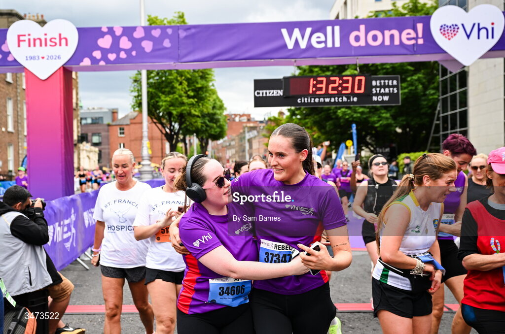31 May 2026; Participants during the 2026 Vhi Women’s Mini Marathon. Almost 30,000 women from all over the country took to the streets of Dublin to run, walk and jog the 10km route, raising much needed funds for hundreds of charities around the country. www.vhiwomensminimarathon.ie. Photo by Sam Barnes/Sportsfile