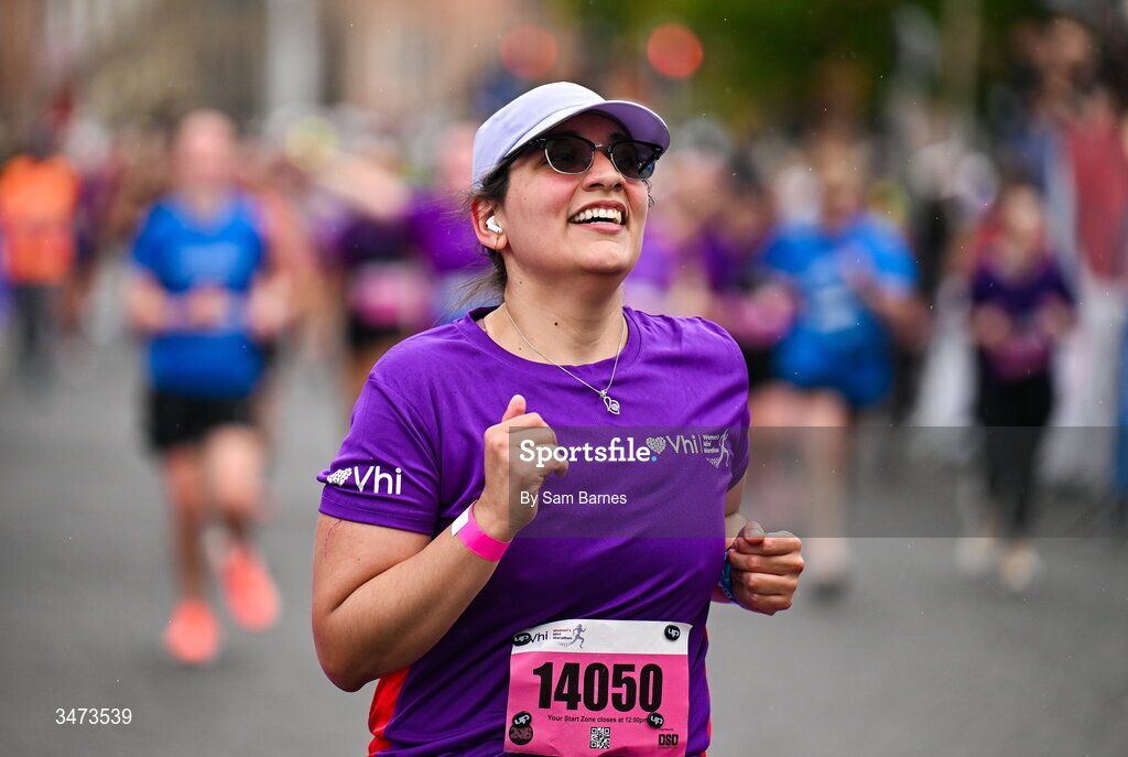 31 May 2026; Participants during the 2026 Vhi Women’s Mini Marathon. Almost 30,000 women from all over the country took to the streets of Dublin to run, walk and jog the 10km route, raising much needed funds for hundreds of charities around the country. www.vhiwomensminimarathon.ie. Photo by Sam Barnes/Sportsfile