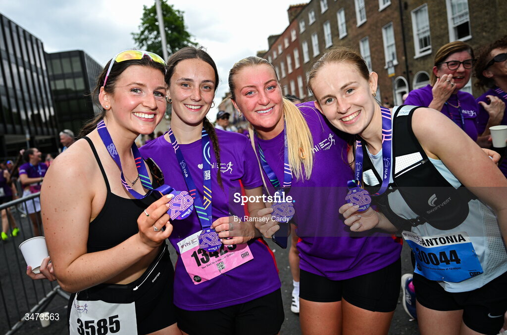 31 May 2026; Participants during the 2026 Vhi Women’s Mini Marathon. Almost 30,000 women from all over the country took to the streets of Dublin to run, walk and jog the 10km route, raising much needed funds for hundreds of charities around the country. www.vhiwomensminimarathon.ie. Photo by Ramsey Cardy/Sportsfile