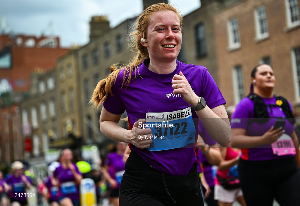 31 May 2026; Isabelle Wagner during the 2026 Vhi Women’s Mini Marathon. Almost 30,000 women from all over the country took to the streets of Dublin to run, walk and jog the 10km route, raising much needed funds for hundreds of charities around the country. www.vhiwomensminimarathon.ie. Photo by Tyler Miller/Sportsfile