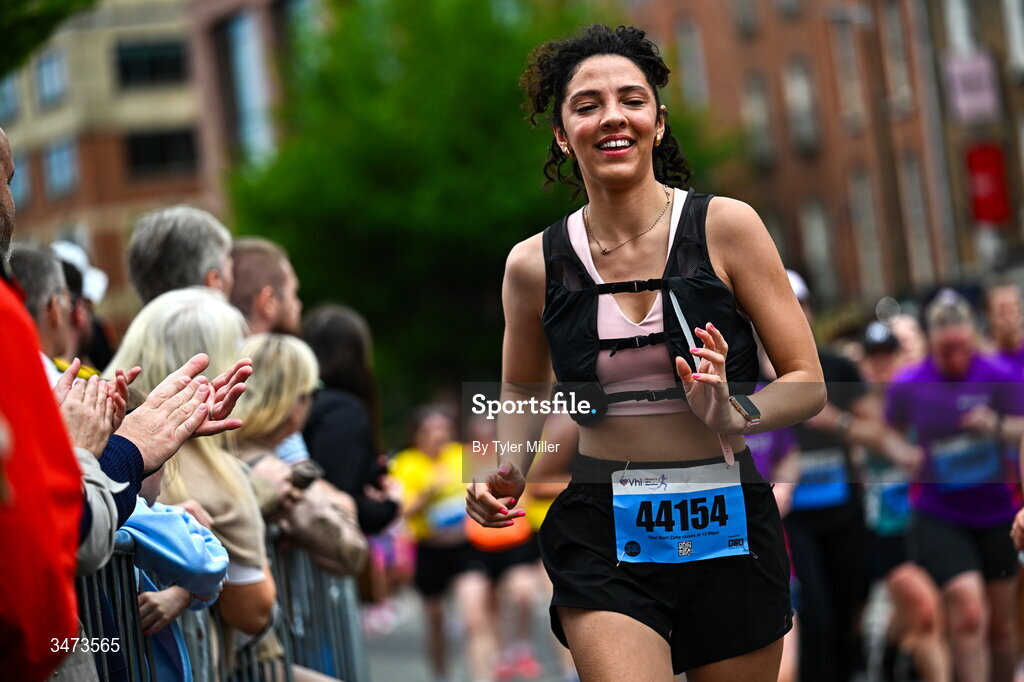 31 May 2026; Kathlyn Somers during the 2026 Vhi Women’s Mini Marathon. Almost 30,000 women from all over the country took to the streets of Dublin to run, walk and jog the 10km route, raising much needed funds for hundreds of charities around the country. www.vhiwomensminimarathon.ie. Photo by Tyler Miller/Sportsfile