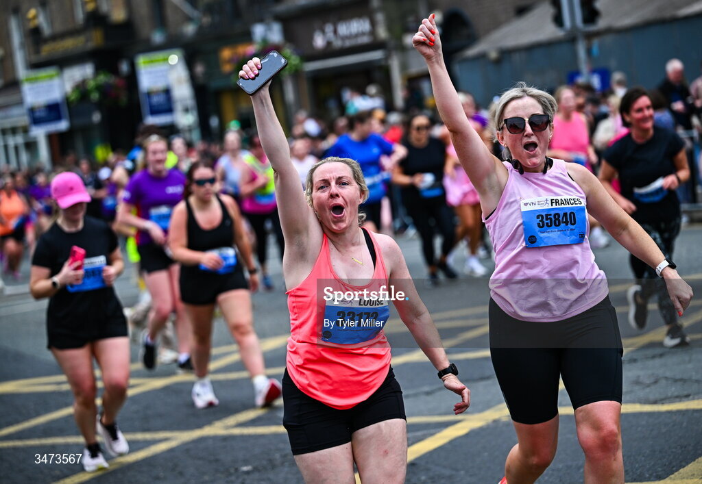 31 May 2026; Participants during the 2026 Vhi Women’s Mini Marathon. Almost 30,000 women from all over the country took to the streets of Dublin to run, walk and jog the 10km route, raising much needed funds for hundreds of charities around the country. www.vhiwomensminimarathon.ie. Photo by Tyler Miller/Sportsfile