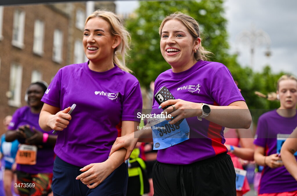31 May 2026; Participants during the 2026 Vhi Women’s Mini Marathon. Almost 30,000 women from all over the country took to the streets of Dublin to run, walk and jog the 10km route, raising much needed funds for hundreds of charities around the country. www.vhiwomensminimarathon.ie. Photo by Sam Barnes/Sportsfile