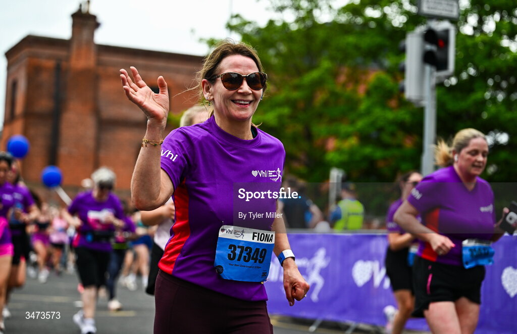 31 May 2026; Fiona Cruise during the 2026 Vhi Women’s Mini Marathon. Almost 30,000 women from all over the country took to the streets of Dublin to run, walk and jog the 10km route, raising much needed funds for hundreds of charities around the country. www.vhiwomensminimarathon.ie. Photo by Tyler Miller/Sportsfile
