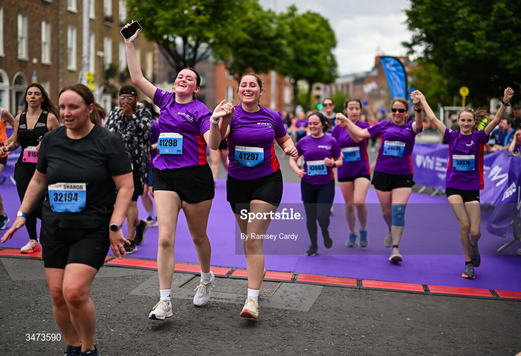 31 May 2026; Participants during the 2026 Vhi Women’s Mini Marathon. Almost 30,000 women from all over the country took to the streets of Dublin to run, walk and jog the 10km route, raising much needed funds for hundreds of charities around the country. www.vhiwomensminimarathon.ie. Photo by Ramsey Cardy/Sportsfile