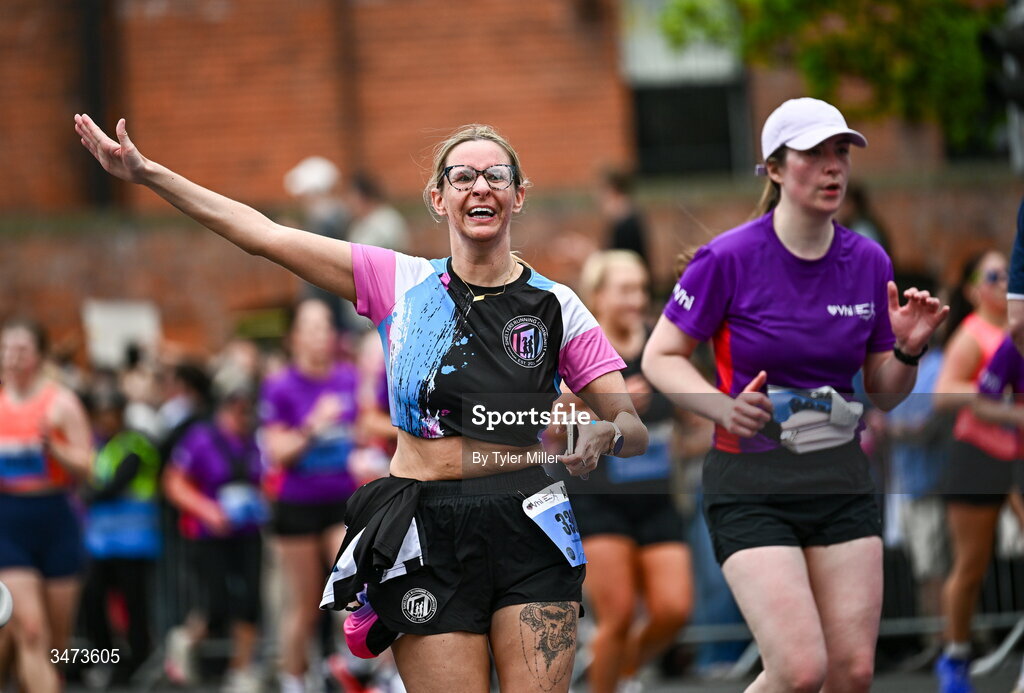 31 May 2026; Participants during the 2026 Vhi Women’s Mini Marathon. Almost 30,000 women from all over the country took to the streets of Dublin to run, walk and jog the 10km route, raising much needed funds for hundreds of charities around the country. www.vhiwomensminimarathon.ie. Photo by Tyler Miller/Sportsfile