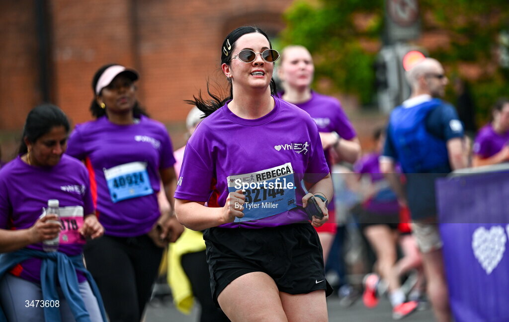 31 May 2026; Rebecca O'Toole during the 2026 Vhi Women’s Mini Marathon. Almost 30,000 women from all over the country took to the streets of Dublin to run, walk and jog the 10km route, raising much needed funds for hundreds of charities around the country. www.vhiwomensminimarathon.ie. Photo by Tyler Miller/Sportsfile