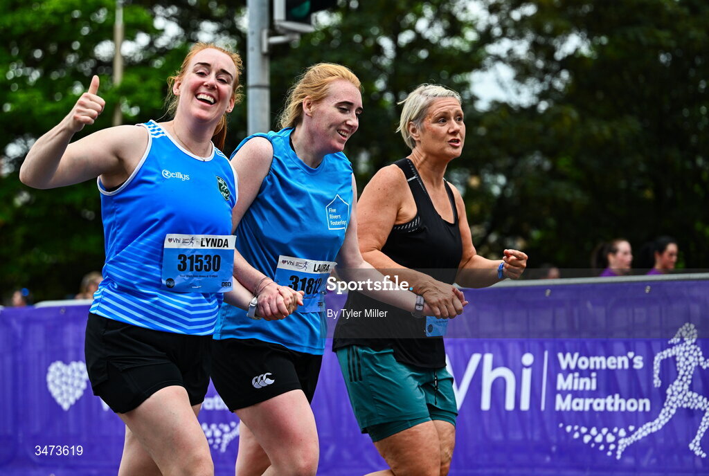31 May 2026; Participants during the 2026 Vhi Women’s Mini Marathon. Almost 30,000 women from all over the country took to the streets of Dublin to run, walk and jog the 10km route, raising much needed funds for hundreds of charities around the country. www.vhiwomensminimarathon.ie. Photo by Tyler Miller/Sportsfile
