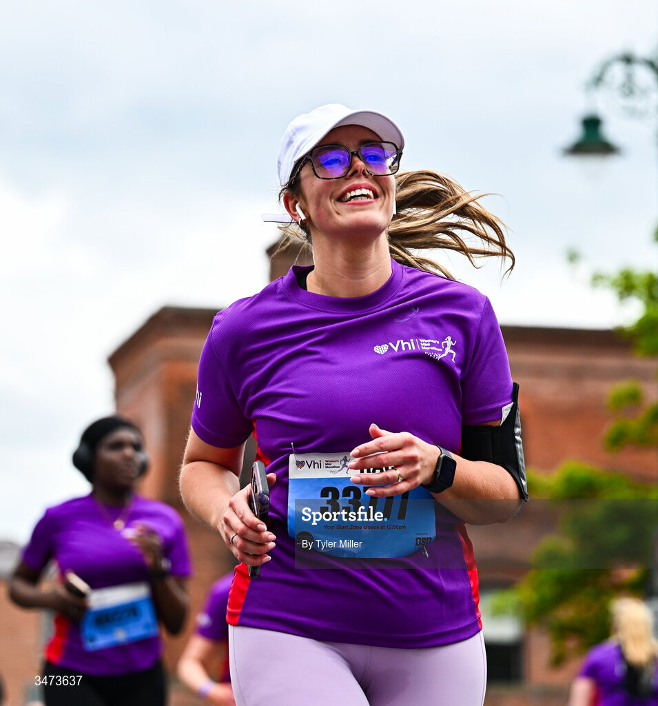 31 May 2026; Participants during the 2026 Vhi Women’s Mini Marathon. Almost 30,000 women from all over the country took to the streets of Dublin to run, walk and jog the 10km route, raising much needed funds for hundreds of charities around the country. www.vhiwomensminimarathon.ie. Photo by Tyler Miller/Sportsfile