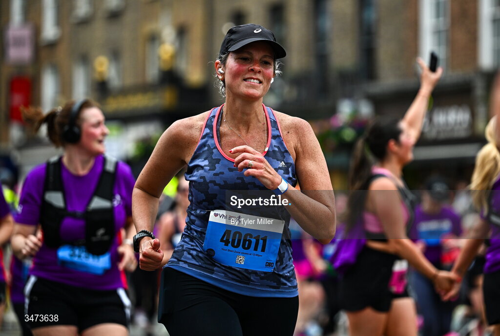 31 May 2026; Participants during the 2026 Vhi Women’s Mini Marathon. Almost 30,000 women from all over the country took to the streets of Dublin to run, walk and jog the 10km route, raising much needed funds for hundreds of charities around the country. www.vhiwomensminimarathon.ie. Photo by Tyler Miller/Sportsfile