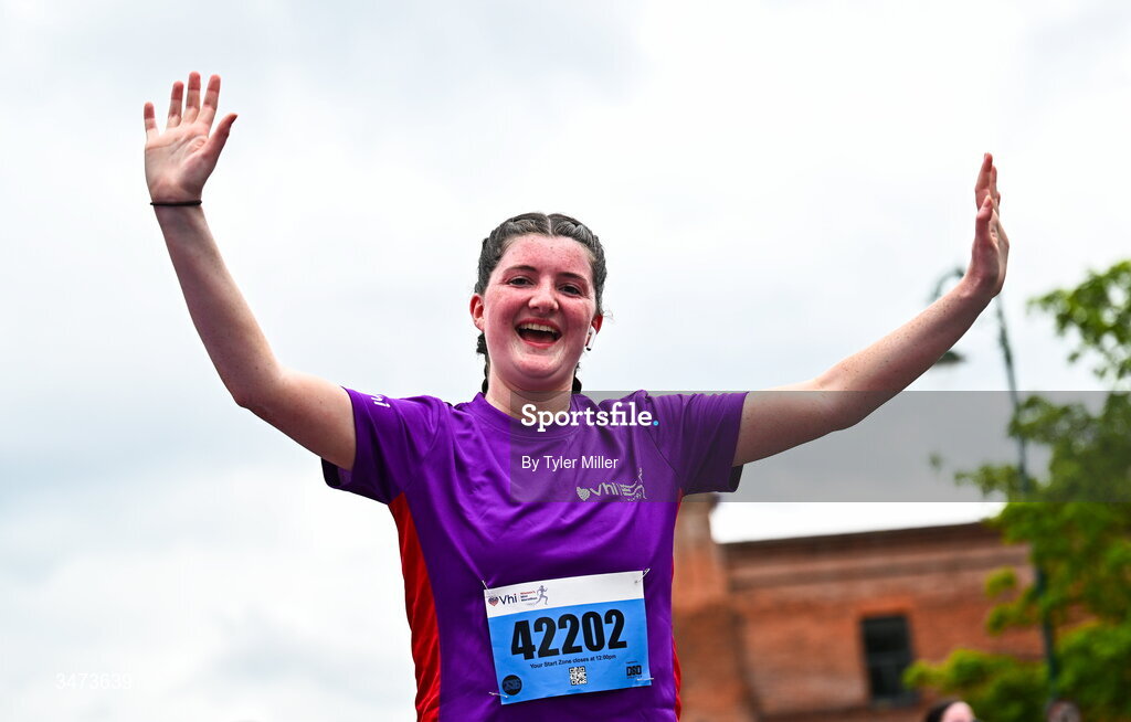 31 May 2026; Participants during the 2026 Vhi Women’s Mini Marathon. Almost 30,000 women from all over the country took to the streets of Dublin to run, walk and jog the 10km route, raising much needed funds for hundreds of charities around the country. www.vhiwomensminimarathon.ie. Photo by Tyler Miller/Sportsfile