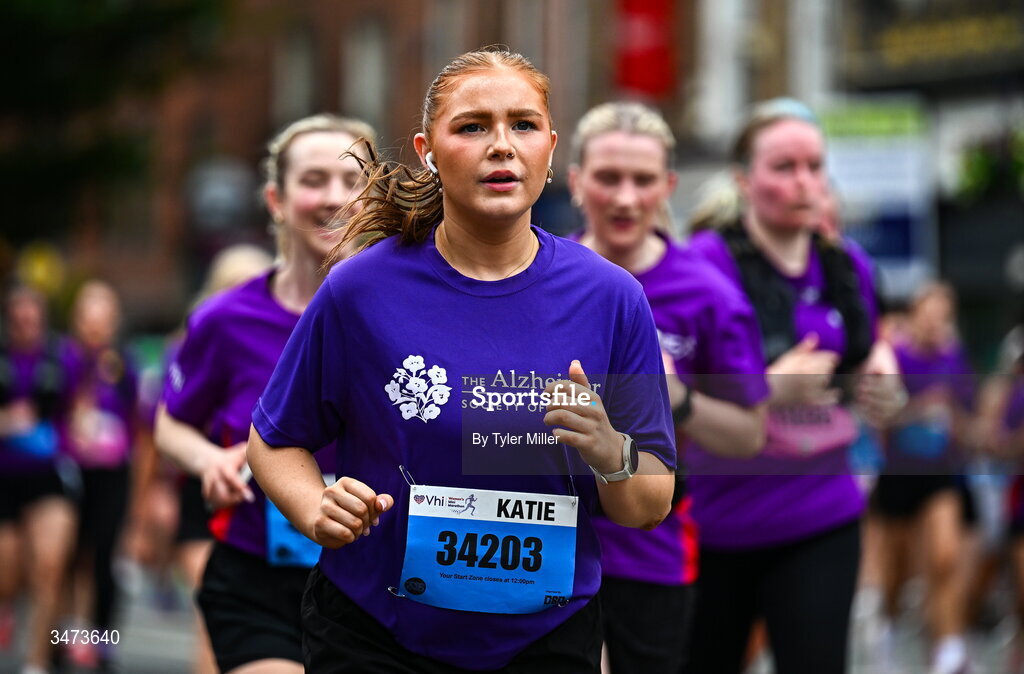 31 May 2026; Participants during the 2026 Vhi Women’s Mini Marathon. Almost 30,000 women from all over the country took to the streets of Dublin to run, walk and jog the 10km route, raising much needed funds for hundreds of charities around the country. www.vhiwomensminimarathon.ie. Photo by Tyler Miller/Sportsfile