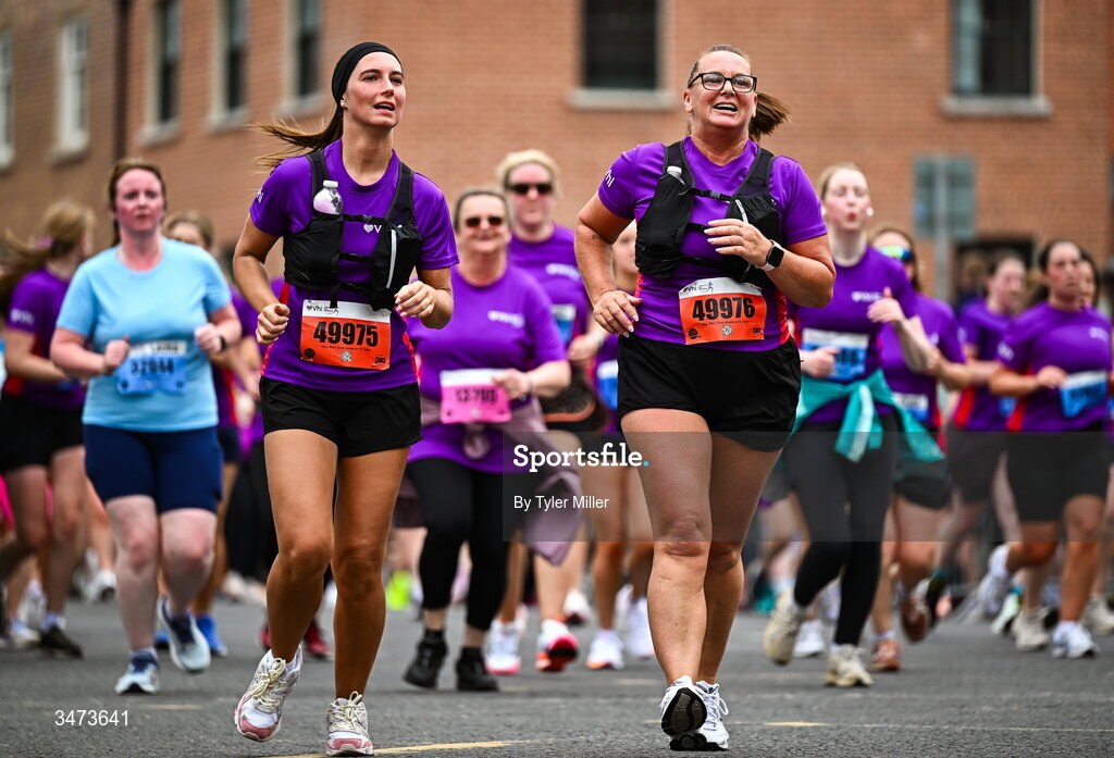 31 May 2026; Participants during the 2026 Vhi Women’s Mini Marathon. Almost 30,000 women from all over the country took to the streets of Dublin to run, walk and jog the 10km route, raising much needed funds for hundreds of charities around the country. www.vhiwomensminimarathon.ie. Photo by Tyler Miller/Sportsfile