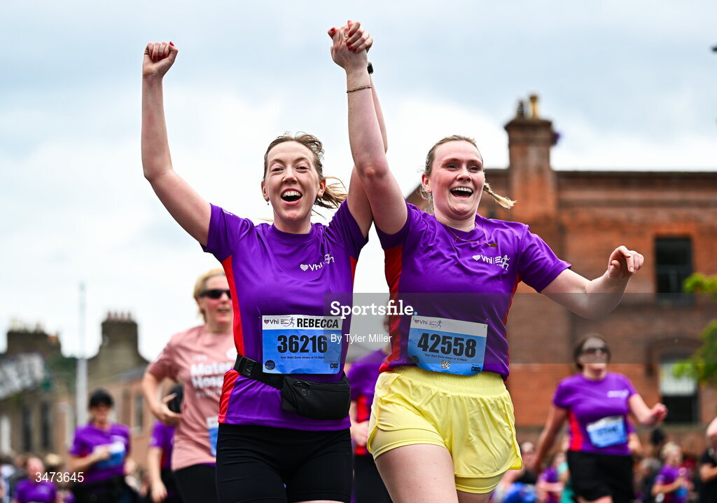 31 May 2026; Participants during the 2026 Vhi Women’s Mini Marathon. Almost 30,000 women from all over the country took to the streets of Dublin to run, walk and jog the 10km route, raising much needed funds for hundreds of charities around the country. www.vhiwomensminimarathon.ie. Photo by Tyler Miller/Sportsfile