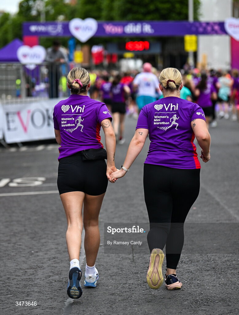 31 May 2026; Participants during the 2026 Vhi Women’s Mini Marathon. Almost 30,000 women from all over the country took to the streets of Dublin to run, walk and jog the 10km route, raising much needed funds for hundreds of charities around the country. www.vhiwomensminimarathon.ie. Photo by Ramsey Cardy/Sportsfile