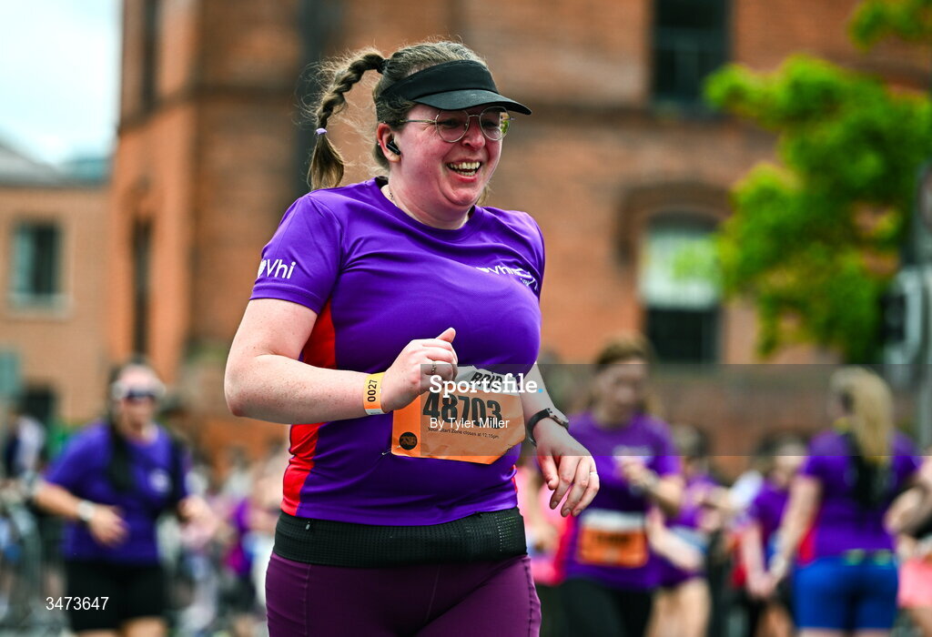 31 May 2026; Participants during the 2026 Vhi Women’s Mini Marathon. Almost 30,000 women from all over the country took to the streets of Dublin to run, walk and jog the 10km route, raising much needed funds for hundreds of charities around the country. www.vhiwomensminimarathon.ie. Photo by Tyler Miller/Sportsfile