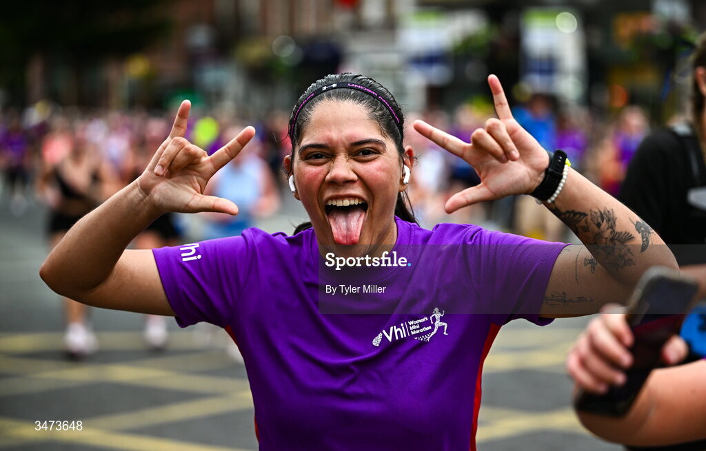31 May 2026; Participants during the 2026 Vhi Women’s Mini Marathon. Almost 30,000 women from all over the country took to the streets of Dublin to run, walk and jog the 10km route, raising much needed funds for hundreds of charities around the country. www.vhiwomensminimarathon.ie. Photo by Tyler Miller/Sportsfile